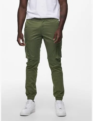 Only & Sons ▫️ Calças Cargo – Calças Cargo ONSCAM de corte cónico 2