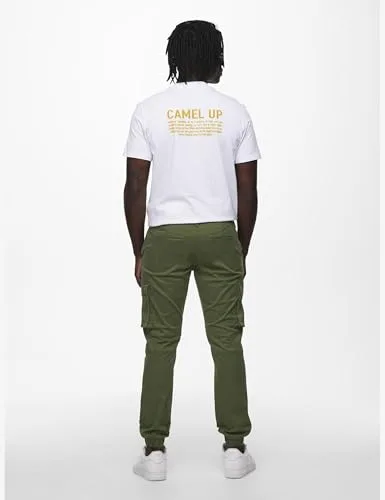 Only & Sons ▫️ Calças Cargo – Calças Cargo ONSCAM de corte cónico 4