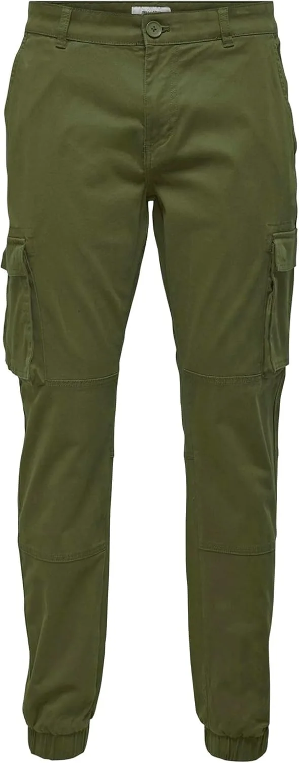 Only & Sons ▫️ Calças Cargo – Calças Cargo ONSCAM de corte cónico