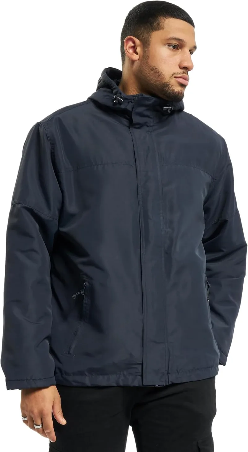Brandit ▫️ Casaco corta-vento com fecho de correr para homem Casaco corta-vento preto