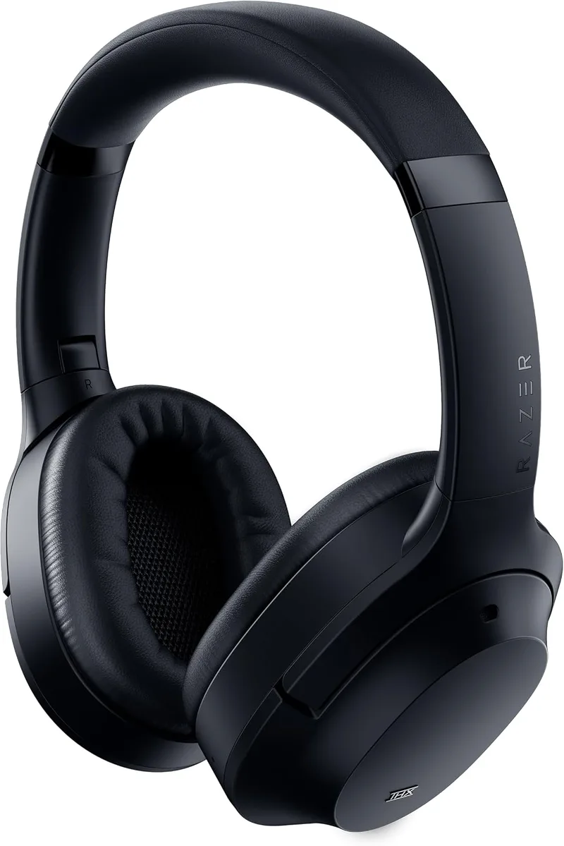 Razer ▫️ Opus - Auscultadores sem fios com cancelamento ativo de ruído (ANC), áudio THX, bateria com autonomia de 25 horas (Bluetooth 5.0 e conector de 3,5 mm, reprodução automática/pausa automática) Preto