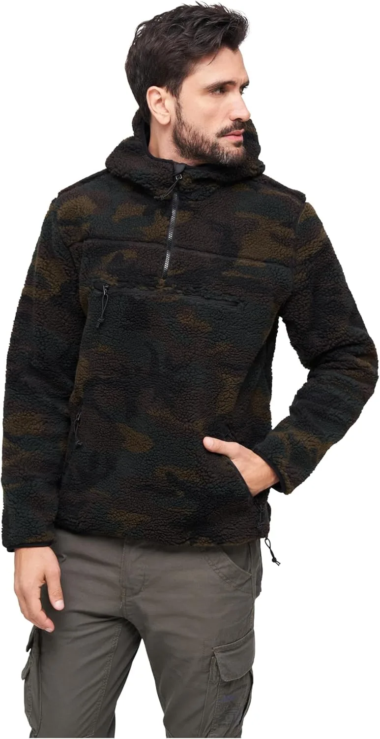Brandit ▫️ Casaco corta-vento Teddy para homem, preto, 100% poliéster