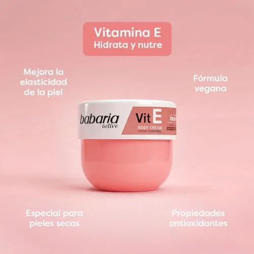 Babaria ▫️ Creme Hidratante Corporal com Vitamina E | Creme Hidratante para Peles Normais e Secas | Creme Corporal 400 ml 100% Vegano | Creme Hidratante Corporal para Uso Diário 2