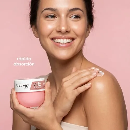 Babaria ▫️ Creme Hidratante Corporal com Vitamina E | Creme Hidratante para Peles Normais e Secas | Creme Corporal 400 ml 100% Vegano | Creme Hidratante Corporal para Uso Diário 4
