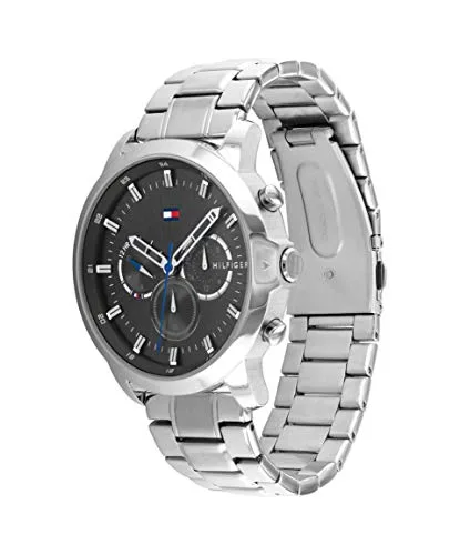 Tommy Hilfiger ▫️ Relógio analógico de quartzo multifunções para homem, com bracelete em aço inoxidável ou pele 2