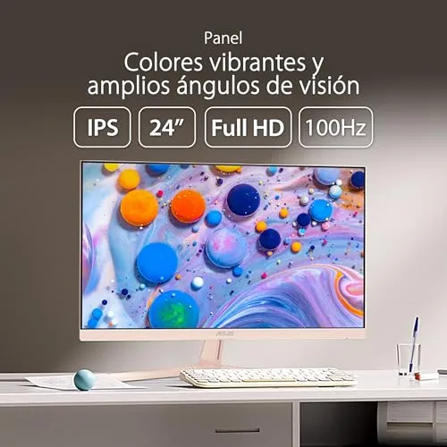 ASUS ▫️ VU249CFE-P - Monitor de jogos Eye Care de 24 polegadas, FHD (1920 x 1080), IPS, 100 Hz, IPS, Adaptive-Sync, USB Tipo C, DisplayWidget Center, EyeCare Plus - Cor rosa 4