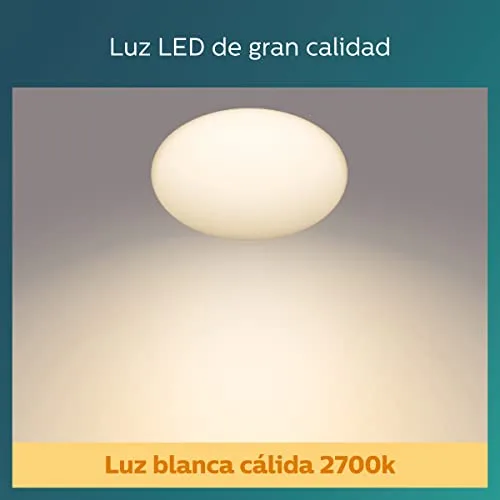 Philips ▫️ Luminária de teto Shan, candeeiro LED funcional, cor branca, luz branca quente, 12 W - 27 K 4