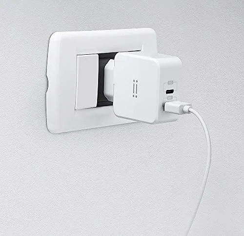 aiino italian ideas ▫️ Aiino Fonte de Alimentação USB-C de 27 W para iPhone 12, Pro, Mini, 11, X, SE e iPad - Portas USB de Carregamento Rápido 3.0 e Tipo C PD - Branco 4