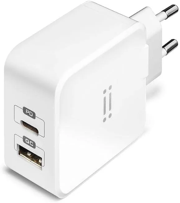 aiino italian ideas ▫️ Aiino Fonte de Alimentação USB-C de 27 W para iPhone 12, Pro, Mini, 11, X, SE e iPad - Portas USB de Carregamento Rápido 3.0 e Tipo C PD - Branco