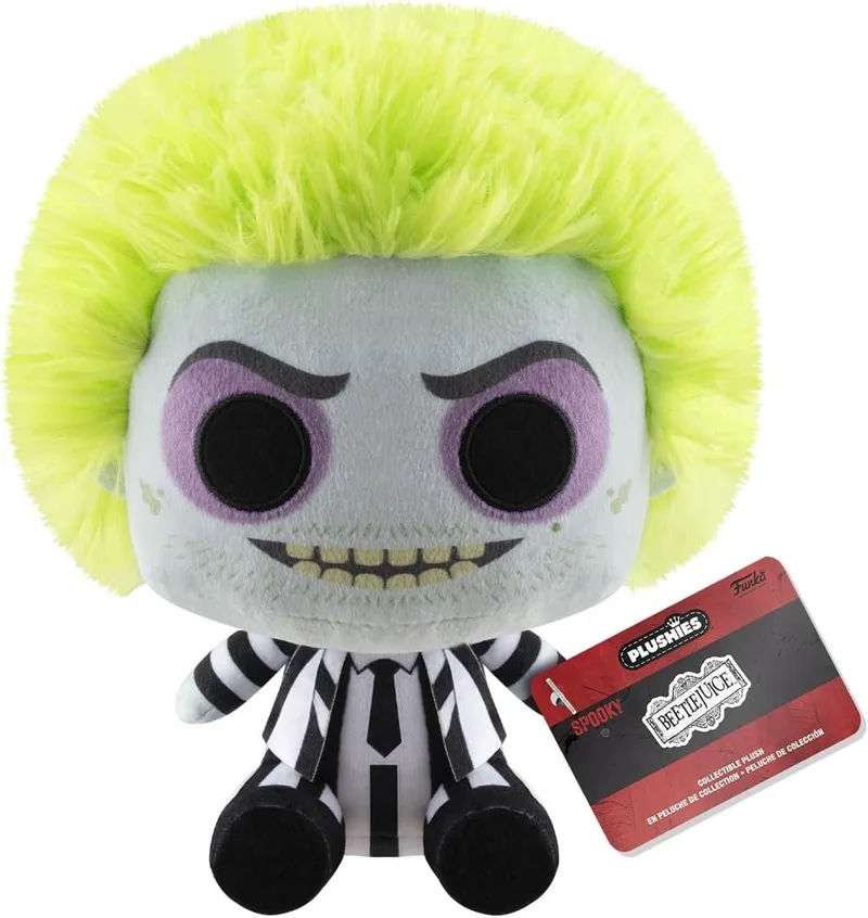 Funko ▫️ Pop! Plush: Beetlejuice – Peluche de coleção – Ideia para presente de aniversário – Produto oficial – Boneco para crianças e adultos – Ideal para fãs de filmes de terror, namoradas e namorados