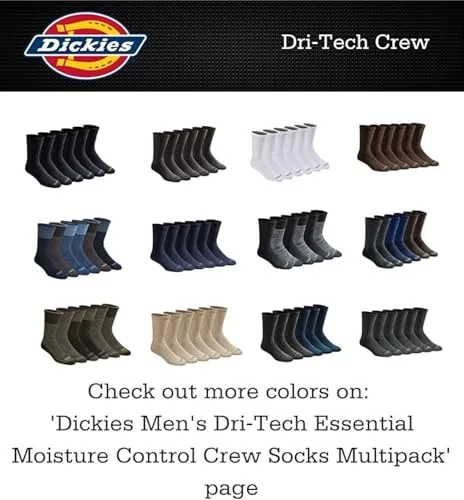 Dickies ▫️ Meias curtas Dri-tech Essential Moisture Control, disponíveis nos tamanhos M-XXL (6, 12 pares) – Meias para homem 4