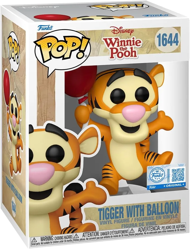 Funko ▫️ Pop! Disney: Winnie The Pooh - Tigger com balão | Produtos oficiais de desenhos animados/animação - Figura de vinil colecionável para decoração - Presente geek de aniversário
