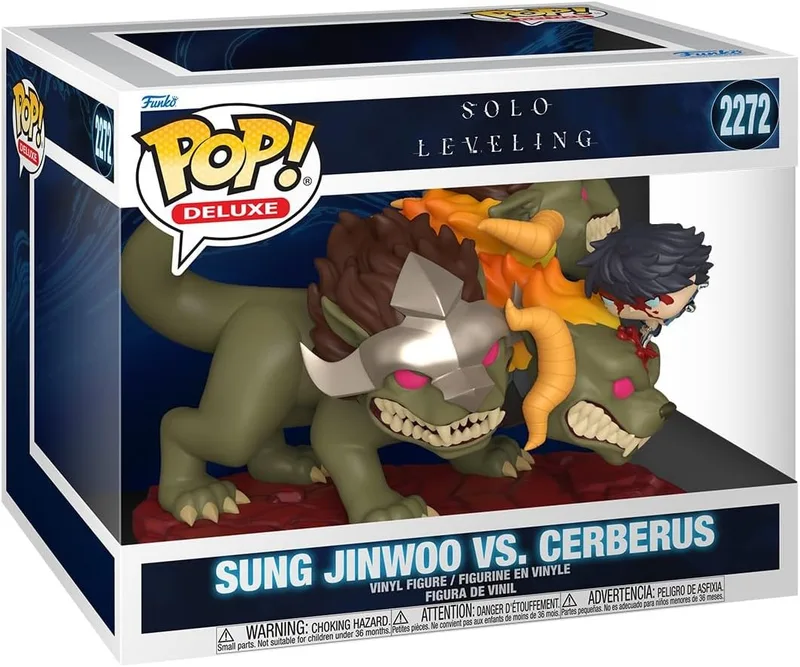 Funko ▫️ Pop! Deluxe: Solo Leveling Season 1 - Jinwoo Vs Cerberus - Figura de Vinil Colecionável - Ideia para Prenda - Mercadoria Oficial - Brinquedos para Crianças e Adultos