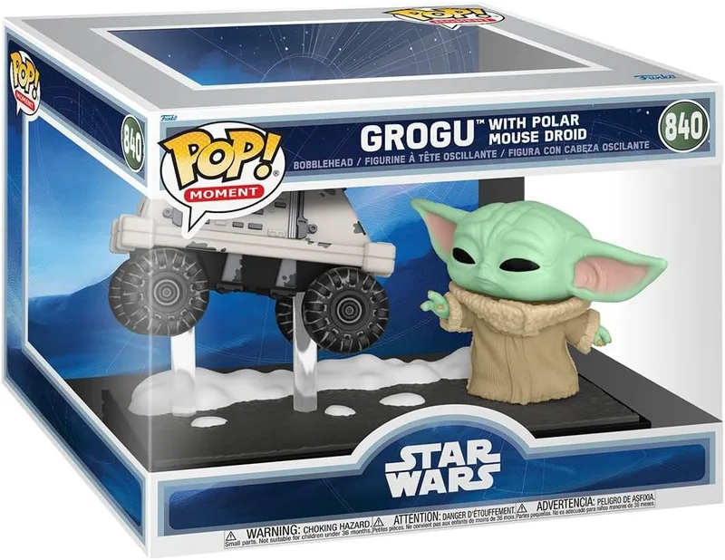 Funko ▫️ Pop! Moments: O Mandaloriano e Grogu - Grogu com o Droid Rato Polar