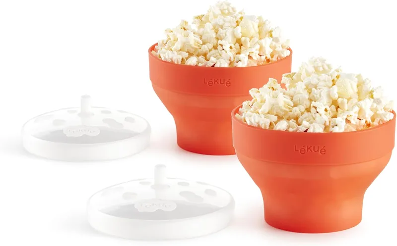 Lékué ▫️ Conjunto de pipocas para micro-ondas Mni Pop Corn, Silicone, 2 unidades