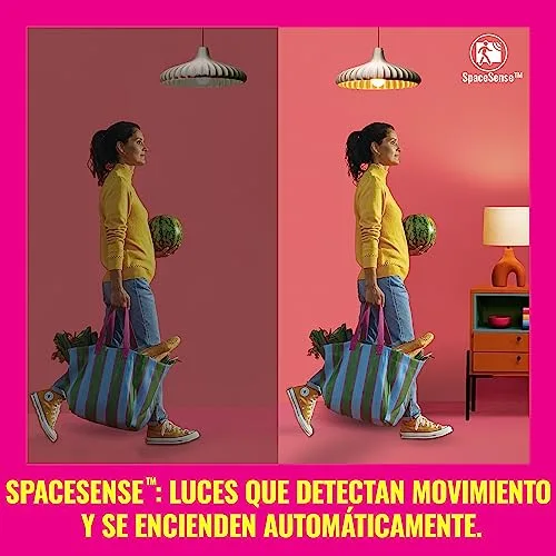 WiZ ▫️ Lâmpada LED inteligente Wi-Fi, tipo vela, 4,9 W (equivalente a 40 W), casquilho E14, luz branca e colorida, com tecnologia SpaceSense e compatível com a Alexa e o Google Home - Conjunto de 2 5