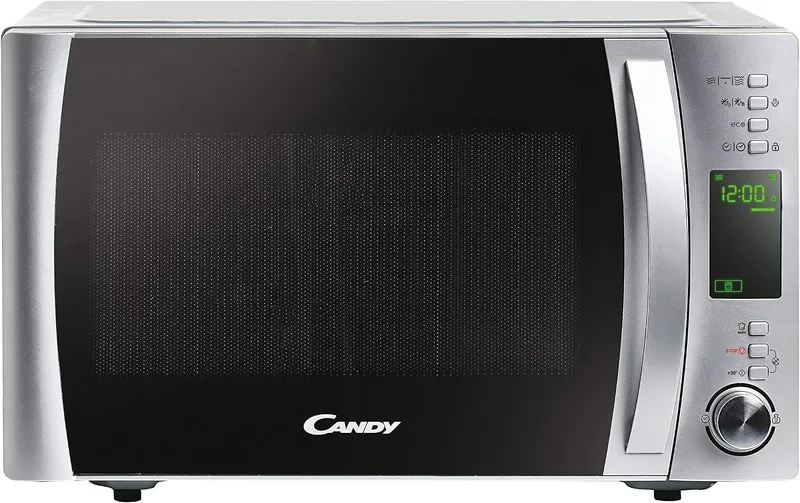 CANDY ▫️ X-Range CMXG22DS/ST, Micro-ondas com grelha, 22 L, 1250 W, 5 níveis, digital, 40 programas, bloqueio, prato de 25,5 cm, grelha, acessório para cozinhar a vapor, cozedura rápida, temporizador, aplicação Simply-Fi, aço inoxidável