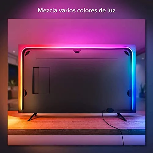 Philips Hue ▫️ Play Gradient - Fita LED inteligente, luz branca e luzes coloridas, fita de luzes inteligentes de 65 polegadas, sincroniza com o conteúdo do ecrã, compatível com Alexa e Google Home 3
