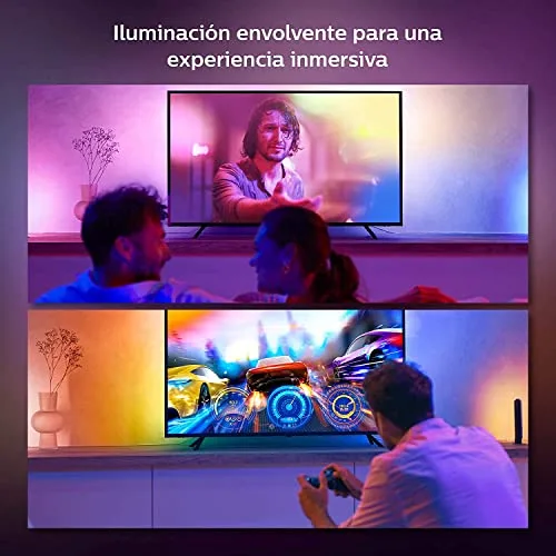 Philips Hue ▫️ Play Gradient - Fita LED inteligente, luz branca e luzes coloridas, fita de luzes inteligentes de 65 polegadas, sincroniza com o conteúdo do ecrã, compatível com Alexa e Google Home 5