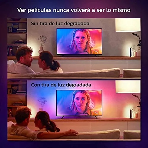 Philips Hue ▫️ Play Gradient - Fita LED inteligente, luz branca e luzes coloridas, fita de luzes inteligentes de 65 polegadas, sincroniza com o conteúdo do ecrã, compatível com Alexa e Google Home 6