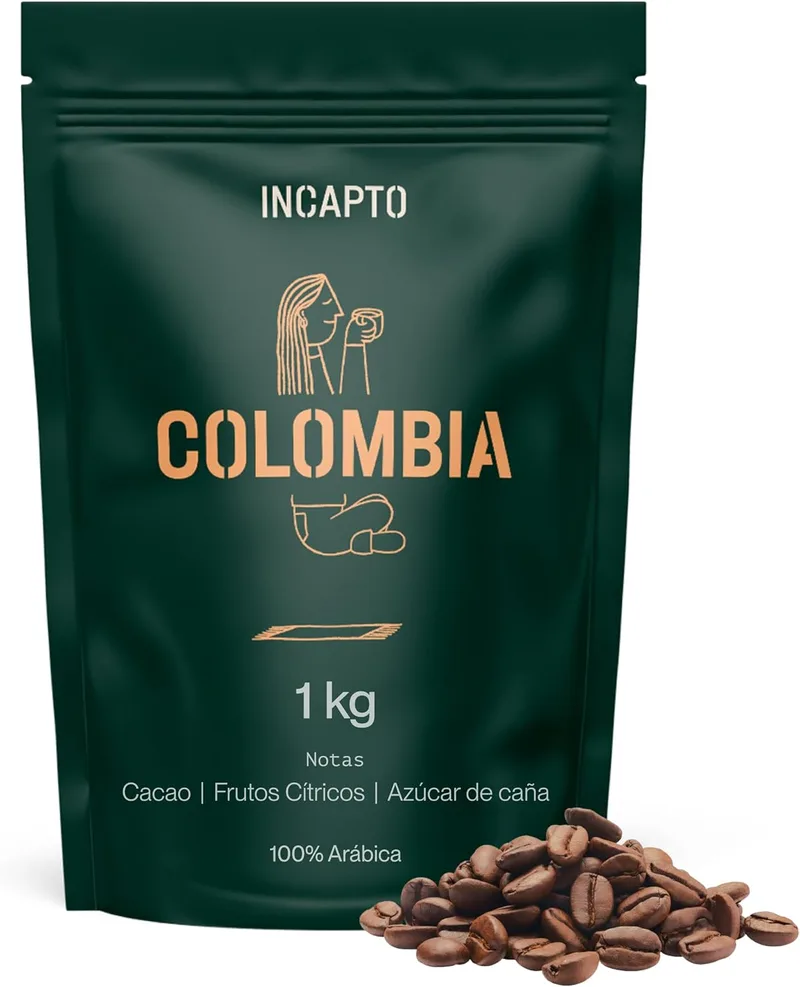 Incapto ▫️ Café em Grão de Especialidade 1 kg | Origem: Colômbia | 100% Arábica | Café de Especialidade 84 pontos SCA | Torra Natural e Artesanal | Finca Huila, Cadefihuila