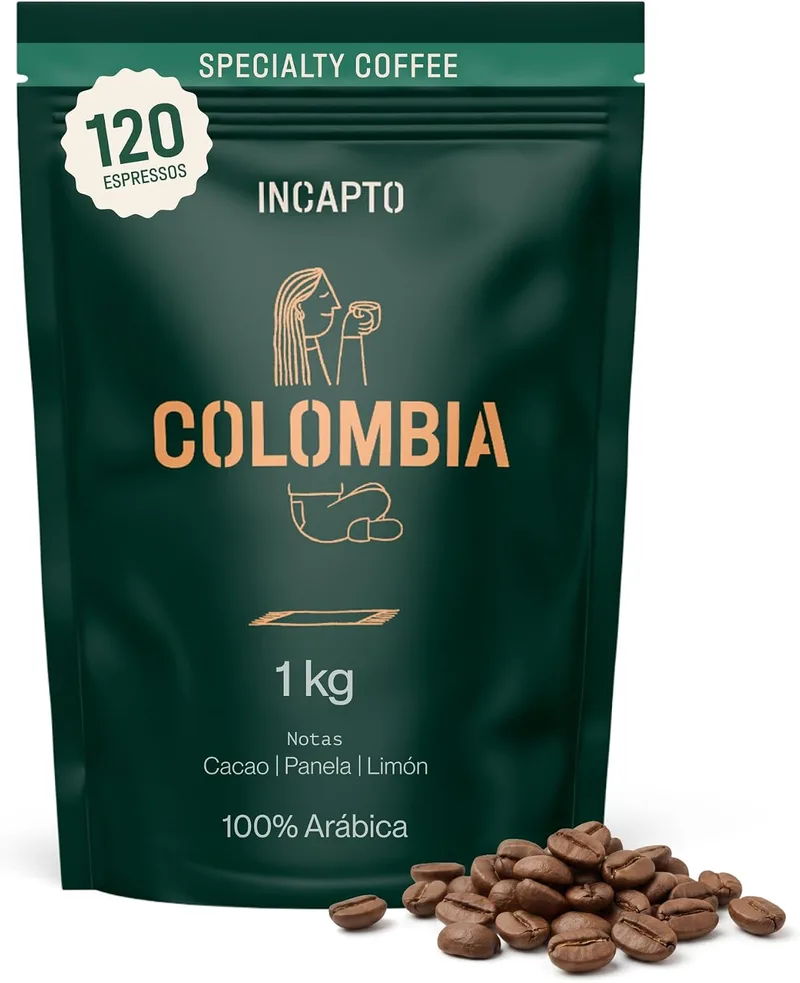 Incapto ▫️ Café em Grão de Especialidade 1 kg | Origem: Colômbia | 100% Arábica | Café de Especialidade 84 pontos SCA | Torra Natural e Artesanal | Finca Huila, Cadefihuila