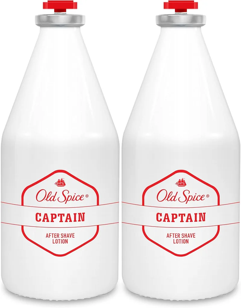 Old Spice ▫️ Loção pós-barba Captain, EMBALAGEM com 2 unidades, 100 ml