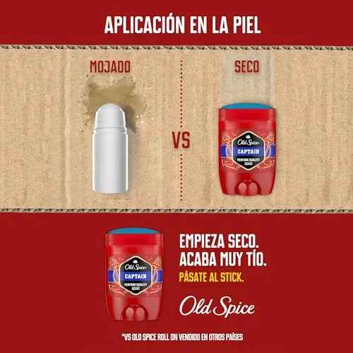 Old Spice ▫️ Desodorizante em barra Captain para homem, sem alumínio, 4x50 ml 5