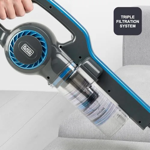 Black+Decker ▫️ Aspirador-vassoura com fio e sem saco | 2 em 1 BXVMS600E | 600 W | Cabo de 6 m | Potente e leve | Sistema ciclónico | Filtro HEPA 4