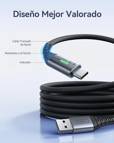 INIU ▫️ Cabo USB A para USB C, Cabo USB C com QC para carregamento rápido, carregador 4