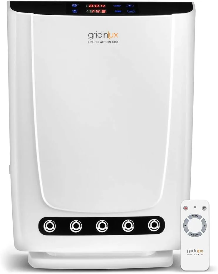 gridinlux ▫️ Gerador de ozono Action 1300 : Purificador de ar e de água : Controlo remoto : Especial para casa e espaços pequenos : Potência e duração personalizáveis : 14W