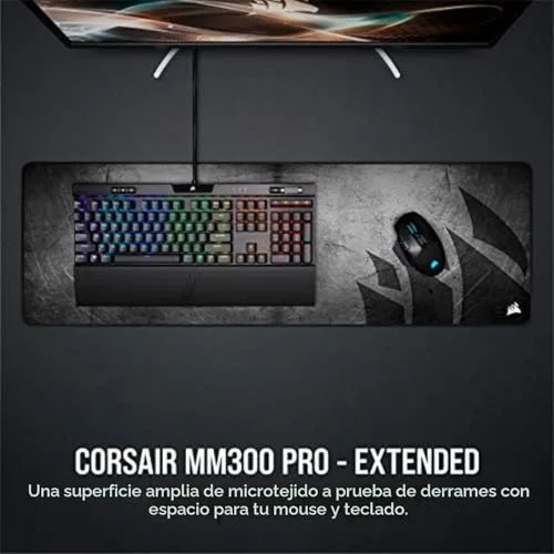 Corsair ▫️ Tapete de rato para jogos MM300 Pro - Versão alargada, preto/cinzento 2