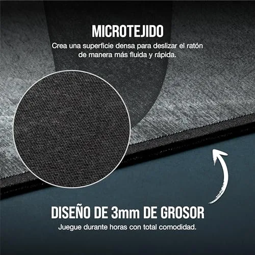 Corsair ▫️ Tapete para jogos MM300 Pro - Médio, Preto/Cinzento 6