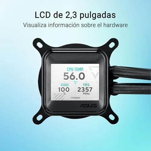 ASUS ▫️ Prime LC 360 ARGB LCD - Sistema de refrigeração líquida «tudo-em-um» para CPU com ecrã LCD, bomba Asetek de alto rendimento, motor robusto e ventoinhas ligáveis em cadeia 4