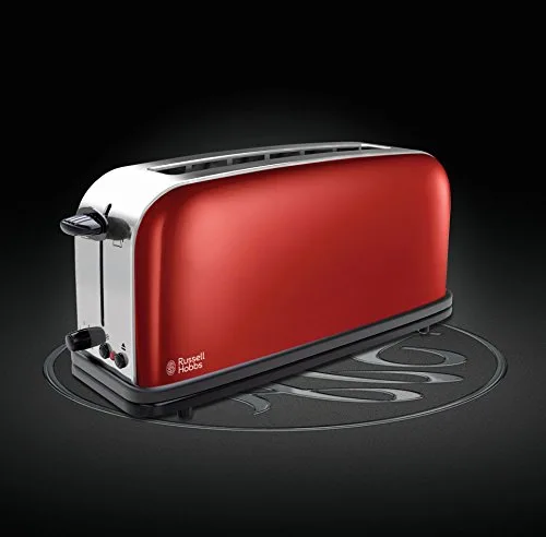 Russell Hobbs ▫️ Máquina de café de gotejamento Colours Plus para 15 chávenas, jarro de vidro de 1,5 L, programável, vermelho 24031-56 + Torradeira Colours Plus com 1 ranhura longa e larga para 2 fatias, aço inoxidável, Vermelho 21391-56 4