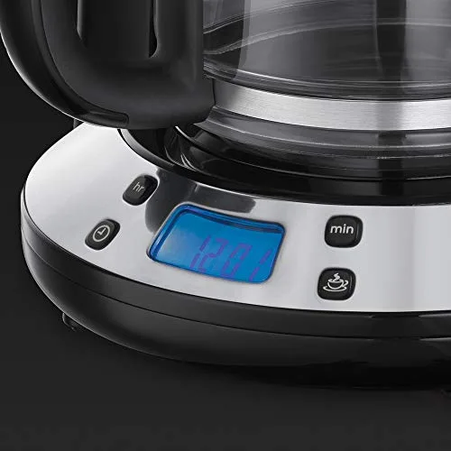 Russell Hobbs ▫️ Máquina de café de gotejamento Colours Plus para 15 chávenas, jarro de vidro de 1,5 L, programável, vermelho 24031-56 + Torradeira Colours Plus com 1 ranhura longa e larga para 2 fatias, aço inoxidável, Vermelho 21391-56 7