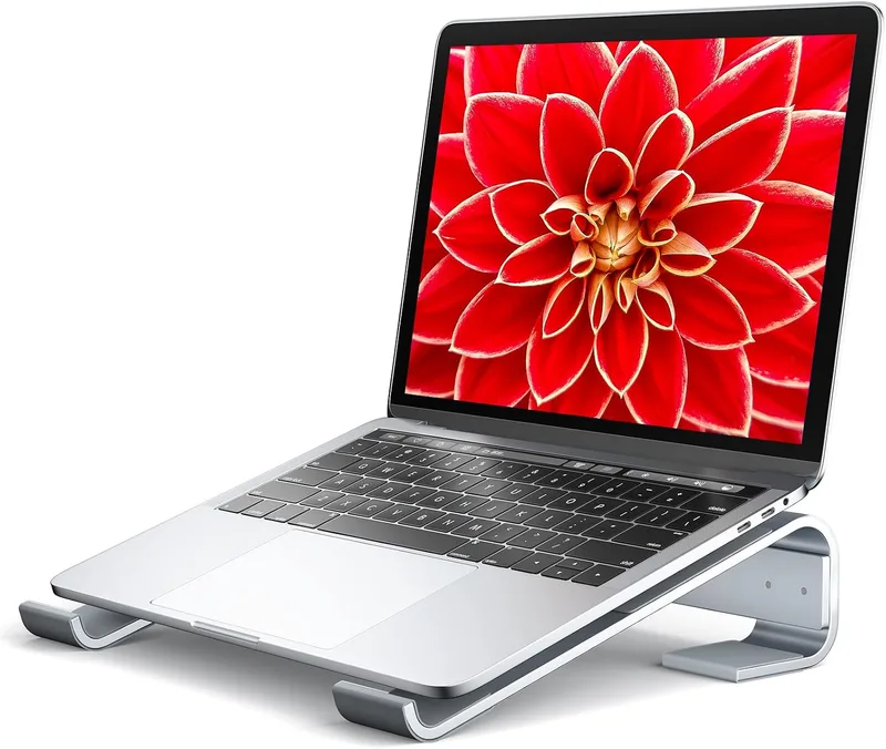 Soqool ▫️ Suporte para computador portátil de secretária, Suporte elevador para computador de secretária, Suporte ergonómico em alumínio com ventilação, compatível com MacBook Air, Pro, DELL XPS, HP 11 e 14