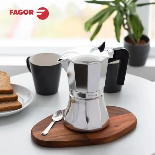 Fagor Commercial ▫️ Fagor Cupy – Máquina de café italiana, indução, alumínio, Express, 12 chávenas de café, adequada para todos os tipos de fogão (vitrocerâmica, gás, elétrico), junta de silicone de grande durabilidade 4
