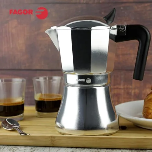 Fagor Commercial ▫️ Fagor Cupy – Máquina de café italiana, indução, alumínio, Express, 12 chávenas de café, adequada para todos os tipos de fogão (vitrocerâmica, gás, elétrico), junta de silicone de grande durabilidade 5