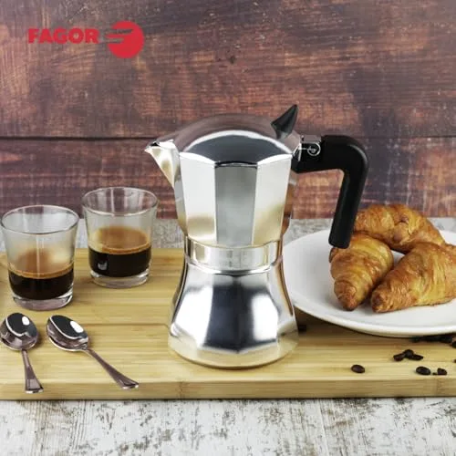 Fagor Commercial ▫️ Fagor Cupy – Máquina de café italiana, indução, alumínio, Express, 12 chávenas de café, adequada para todos os tipos de fogão (vitrocerâmica, gás, elétrico), junta de silicone de grande durabilidade 6