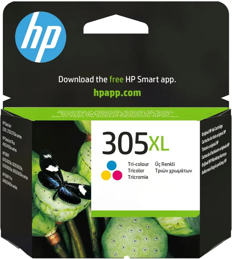 HP ▫️ 305XL Tricolor, Cartucho de tinta original de grande capacidade, compatível com as impressoras DeskJet 2300, 2700, 2800, 4100 e Envy 6010, 6020, 6030, 6400