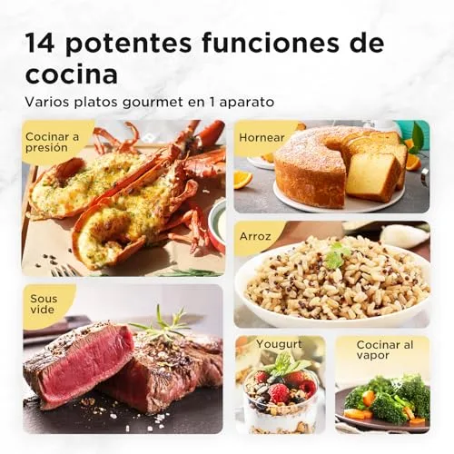 Midea ▫️ Panela Elétrica 9 em 1, 12 predefinições instantâneas, antiaderente, panela de arroz, cozedura lenta, vaporizador em aço inoxidável, 6 quartos 5