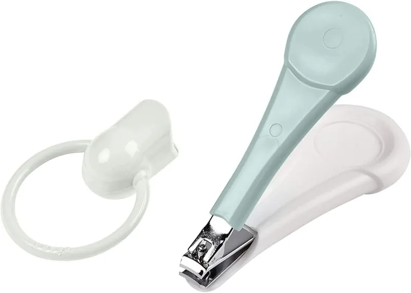 Béaba ▫️ Cortador de unhas para bebés e crianças, Tesoura para unhas e manicure, Cabo largo e ergonómico, Azul