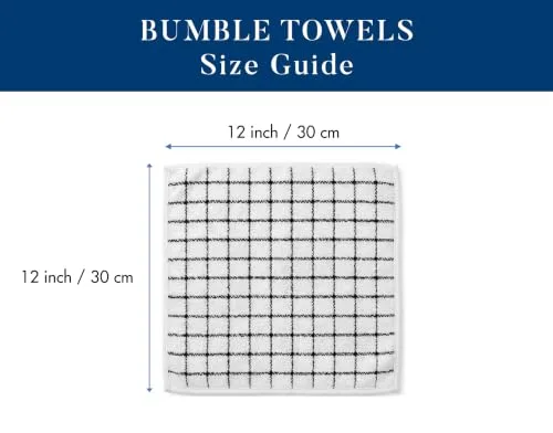Bumble Towels ▫️ 8 panos de cozinha, pretos, 4 caixas pequenas com padrões e 4 lisas, 1 libra/dúzia, 12 polegadas x 12 polegadas (preto) 2