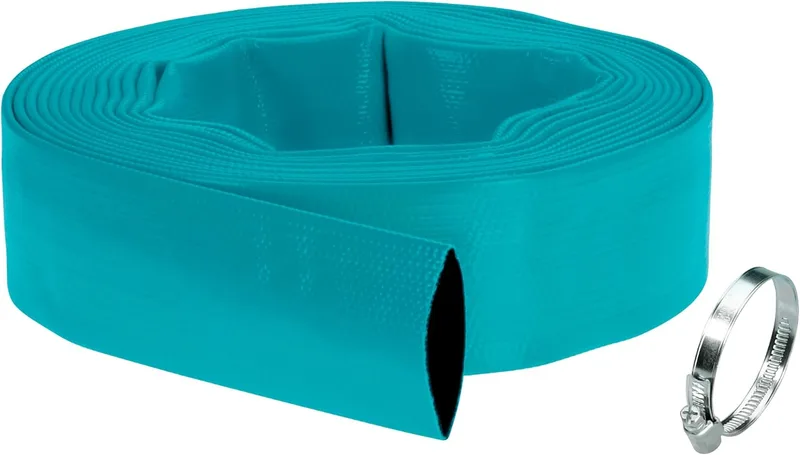Gardena ▫️ Conjunto de mangueiras planas de 38 mm (1 ½ polegada): mangueira flexível para água, conjunto de mangueiras para bombas submersíveis, com braçadeira, resistência à pressão de 5 bar, 10 m (5005-20)
