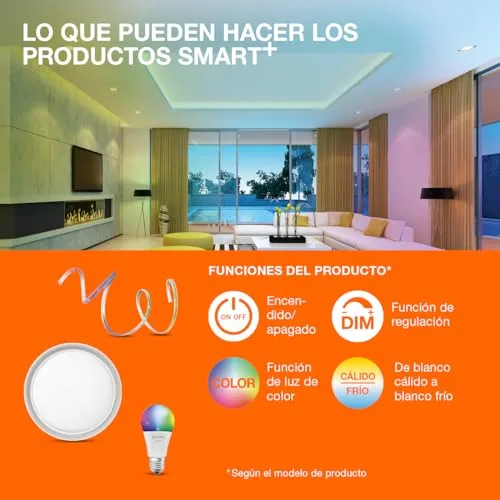 LEDVANCE ▫️ Luminária de teto LED inteligente, painel interior com tecnologia Wi-Fi, cor da luz variável (3000 K-6500 K), 300 mm de diâmetro, compatível com o Google e o controlo por voz Alexa, SMART+ WIFI PLANON FRAMELESS 5