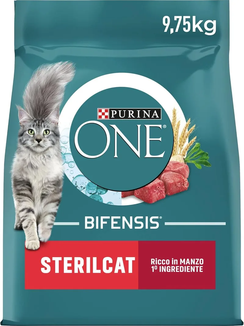 PURINA ONE ▫️ Gato bifensis Especial para gatos esterilizados, com carne de vaca e trigo, ração para gatos adultos, 9,7 kg
