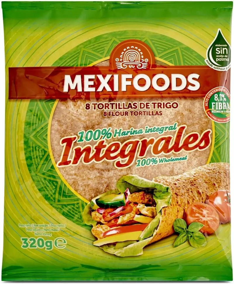 Mexifoods ▫️ Tortilhas de trigo integral MAX FOODS, 8 unidades (320 g), 1 embalagem