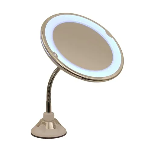 COSMETIC CLUB ▫️ Espelho LED flexível com ventosa e lente de aumento, branco 3