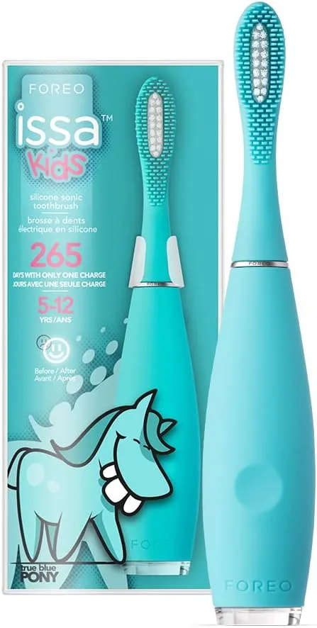 FOREO ▫️ ISSA kids Escova sónica para crianças dos 5 aos 12 anos - TRUE BLUE PONY